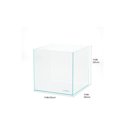 30C Rimless Low-Iron Cube Aquarium, 6.6 Gal, 11.8x11.8x11.8in | 30x30x30cm; aquascaping and shrimp; 5mm glass - size: 06.6Gal W11.8×D11.8×H11.8 in(30x30x30cm)