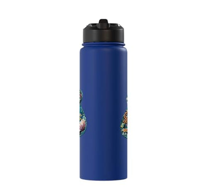 Ukulele Water Stainless Steel Insulated Water Bottle - color: Royal Blue