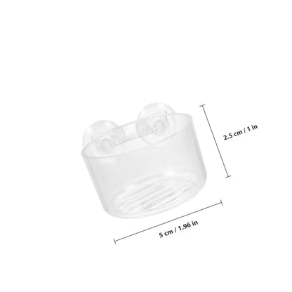 Yardwe 4Pcs Acrylic Fish Tank Feeding Cups with Suction Cup, Aquarium Feeder Bowls for Live Worm and Shrimp Feeding, Round and Oval Shapes for Fish Aquatic Pets