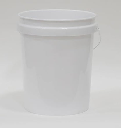(2 Pack) 5 Gallon Round Utility Bucket, Comfort Handle, Plastic, White