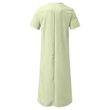 Muslim Thobe for Men Islamic Robe Kaftan Long Sleeve Jubba Arabic Gown Cotton Linen Loose Fit Ramadan A20 - color: Green, size: 3X-Large