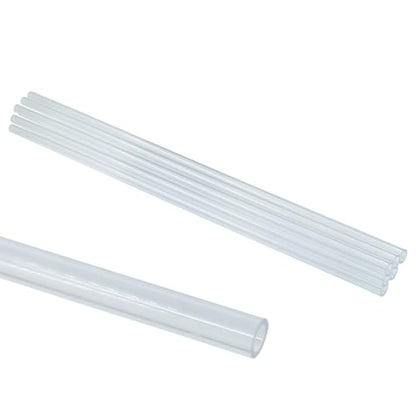Piutouyar 6 Pcs Round Clear Rigid Tubing, 0.16" ID x 0.24" OD x 12" Length | 4 mm ID, 6 mm OD, 305 mm Length, Rigid Tubing Plastic Polycarbonate Tube Pipe - size: 4mmx6mm