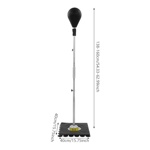 Reflex Speed Punching Bag with Stand, Height Adjustable Suction Cup Base Boxing Training Ball, Free Standing Speed Reflex Bag for Adults Teens, Home Gym Fitness Stress Relief