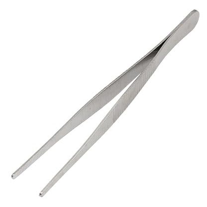 Hordion 2Pcs 4.7" Thumb Forceps Stainless Steel Hobby Tweezers Blunt Serrated Tips Long tweezer - size: 4.7"
