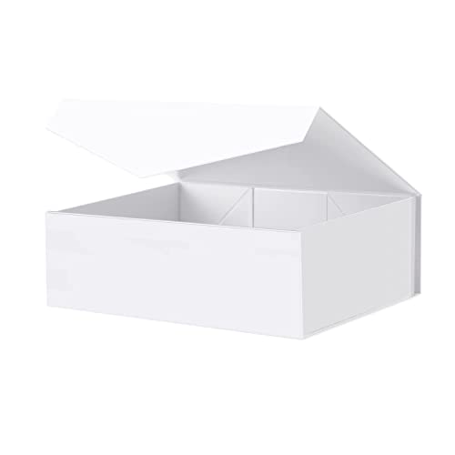 Magnetic Closure Gift Boxes with Lids for Presents White - color: 13.5x9x4.1-White-Magnetic Closure-1 Pack