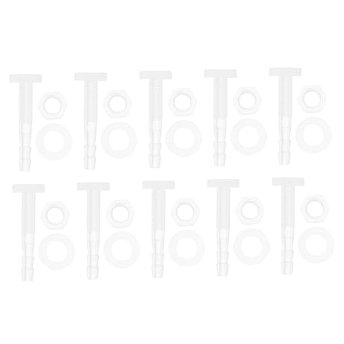 1 Set Plastic Hose Barb Fitting 1/8" Hose ID Barb M5 Male Thread Thru-Bulk Bulkhead Fittings Clear PP - size: 1/8"-M5