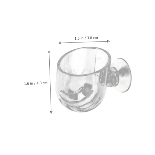 NUOBESTY 2pcs Acrylic Fish Feeder Red Feeding Cup Aquarium Food Holder for Fish Tank Feeding Supplies with Suction Cup Suitable for Live Worms and Shrimp