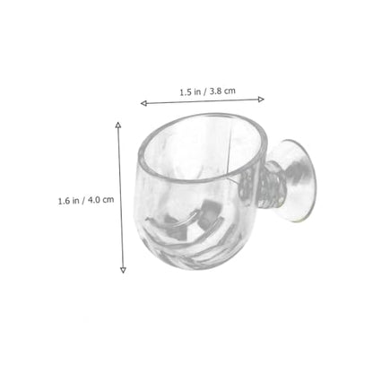 NUOBESTY 2pcs Acrylic Fish Feeder Red Feeding Cup Aquarium Food Holder for Fish Tank Feeding Supplies with Suction Cup Suitable for Live Worms and Shrimp
