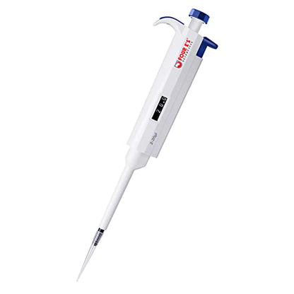 FOUR E'S SCIENTIFIC 2-20μL Pipette, Single-Channel Adjustable Pipettor | Manual Micropipette, Clear Volume Display, Lightweight Ergonomic Design - size: 03 (2-20ul)