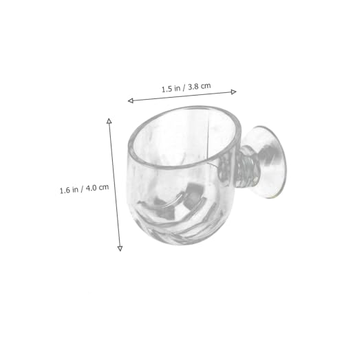 VOSAREA 2pcs Acrylic Fish Tank Feeder Cups with Suction Fish Food Holder for Aquarium Shrimp Feeding Supplies