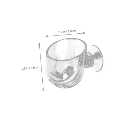 VOSAREA 2pcs Acrylic Fish Tank Feeder Cups with Suction Fish Food Holder for Aquarium Shrimp Feeding Supplies
