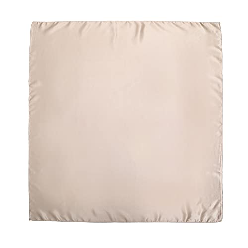 AWAYTR 35” Large Satin Square Head Scarf - 2Pcs Silk Like Floral Head Scarves Square Satin Hair Scarf Bandanas for Women - color: Solid Color(black/Camel)