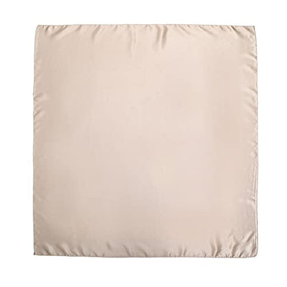 AWAYTR 35” Large Satin Square Head Scarf - 2Pcs Silk Like Floral Head Scarves Square Satin Hair Scarf Bandanas for Women - color: Solid Color(black/Camel)