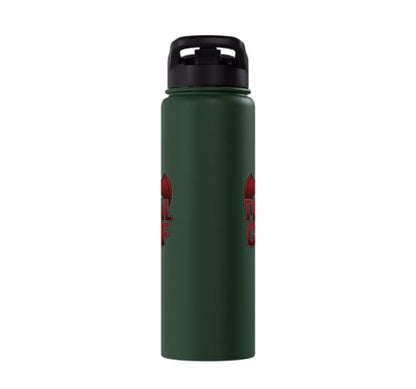 The Tribal Chief Combat Sports Funny Mma Wrestling Stainless Steel Insulated Water Bottle - color: Dark Green