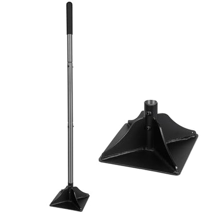 Walensee 8" x 8" Steel Tamper Tool with 48" Handle, Heavy Duty Ground Tamper for Leveling Paver Base, for Soil Compacting, Gravel and Sand, Ideal for Driveways, Yards, Asphalt and Blacktop Repair - size: 8"×8"