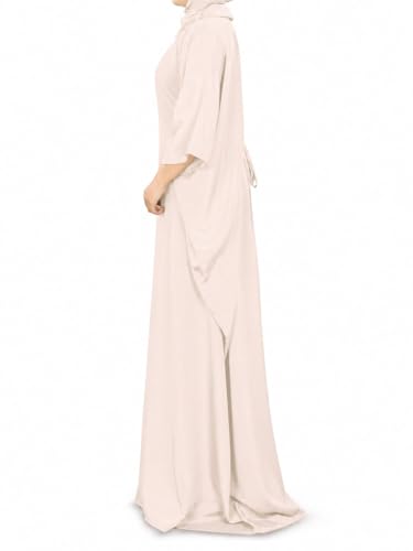 MyBatua Women's Kaftan, Free Size Abaya, Dubai Islamic Dress, Muslim Maxi KF-001 - color: Skin