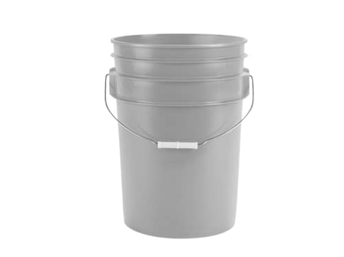 6 Gallon Food Grade Bucket Pail with Green Air Tight Screw on Lid (Pack of 2) BPA Free Made in USA Container