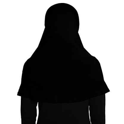 TheHijabStore.com Women's 2 Piece Amira Jersey Hijab - Soft Modal Stretch Head Scarf with Tube Under Scarf Cap - color: Black