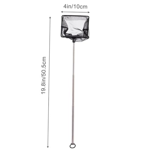 FRCOLOR 2pcs Extendable Stainless Steel Fishing Net with Fine Mesh, Portable Foldable Fish Tank Net for Freshwater Fishing Accessories and Fish Catching