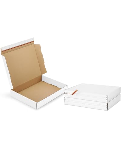 Shipping-Boxes-13x10x2 Inches: 25 Pack-Self-Seal-Cardboard-Boxes-for-Packaging, White-Shipping-Boxes-for-Packing-Small-Business, Corrugated Box Mailers for Book Shoes Gift Mailing - color: White, size: 13x10x2"