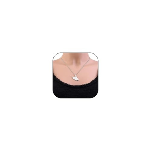 Iran Necklace Iran Map Charm Necklaces Dainty Gold Necklaces for Women Silver Jewelry Gifts for Women - color: A2