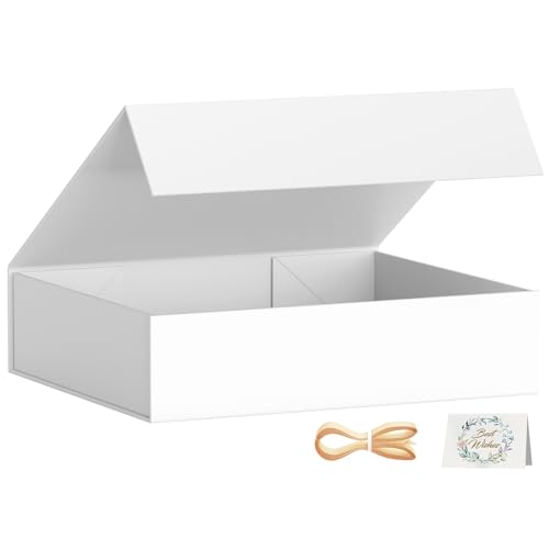 PSHVYM Gift Box 11.5x7.8x3 In, White Gift Boxes with Lids for Presents - color: White