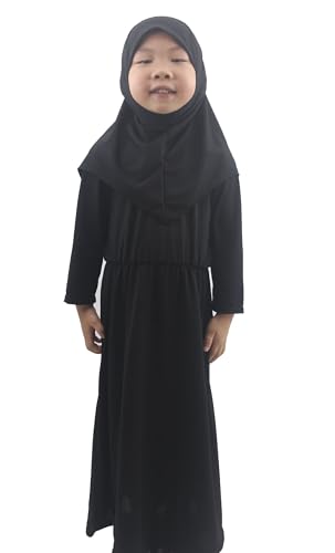Girls Kids 2 Pcs Muslim Abaya Prayer Dress with Hijab Islamic Headscarf for Girl Robe Ramadan Eid Clothes
