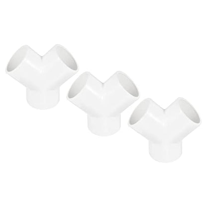 PATIKIL 50mm PVC Pipe Fittings, 3 Pack 3 Way Y Shape Water Tubing Joint Connectors Adapters Union for Garden Irrigation Home Aquarium - size: 50mm