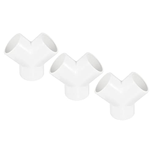 PATIKIL 50mm PVC Pipe Fittings, 3 Pack 3 Way Y Shape Water Tubing Joint Connectors Adapters Union for Garden Irrigation Home Aquarium - size: 50mm