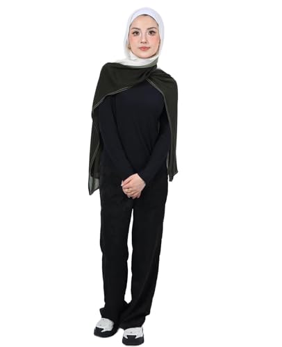 Special Ombre Modal Cotton Hijab Scarf for Women, Graceful Gradient Muslim Head Scarfs - color: Ombre Green