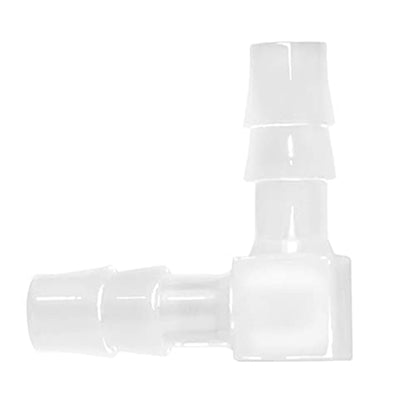 Plastic 3/16” Hose ID 90 Degree Elbow Barb Fitting, 6 Pcs Equal Barbed Joint Splicer Mender Adapter Union Adapter for Boat Aquarium - size: 3/16 Inch