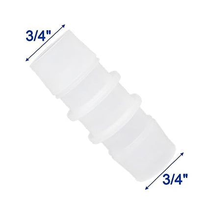 Plastic Hose Barb Fitting, 3/4" x 3/4" Pipe Connectors, Barbed Splicer Mender Joint Adapter Union Fitting, 6 Pcs - size: 0.75 Inch
