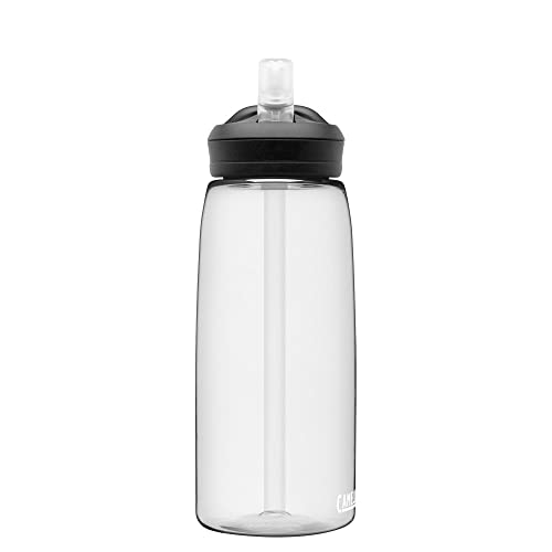 CamelBak Eddy+ Water Bottle with Bite Valve Straw, Leak‑Resistant Easy‑Sip Design for Everyday Hydration, 32oz, Clear - color: Clear, size: 32 Ounces