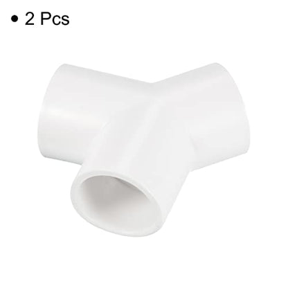 PATIKIL 25mm PVC Pipe Fittings, 2 Pack 3 Way Y Shape Water Tubing Joint Connectors Adapters Union for Garden Irrigation Home Aquarium - size: 25mm