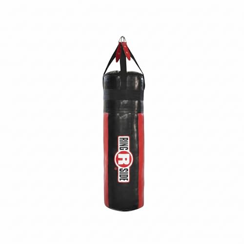 Ringside Apex Heavy Bag, Punching Bag for Boxing Training and Workout, 100 lbs, Includes Nylon Straps and Hanging Clip - color: Red / Black
