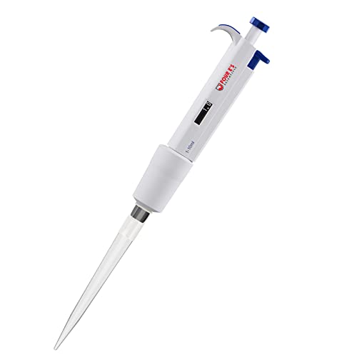 FOUR E'S SCIENTIFIC 1-10mL Pipette, Single-Channel Adjustable Pipettor | Manual Micropipette, Clear Volume Display, Lightweight Ergonomic Design - size: 09 (1-10ml)