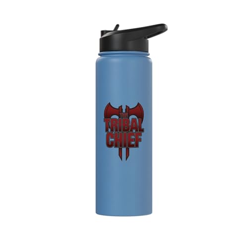 The Tribal Chief Combat Sports Funny Mma Wrestling Stainless Steel Insulated Water Bottle - color: Light Blue