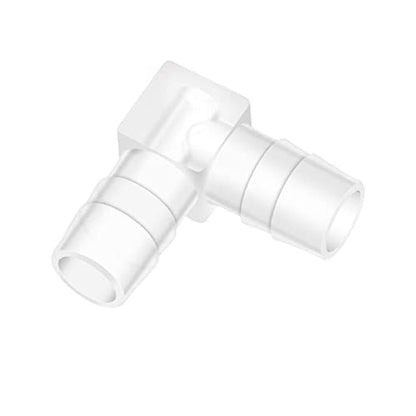 Quickun 5/32" Hose Barb 90 Degree Elbow L Fitting, Plastic 2 Way Equal Barbed Joint Splicer Mender Union Adapter Hose Fitting (Pack of 7) - size: 5/32" (7Pcs)