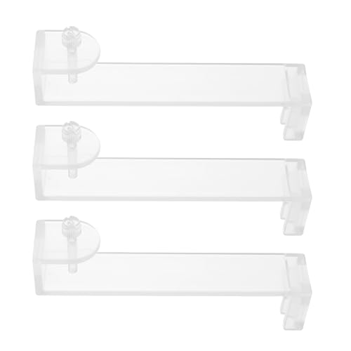 Kisangel 3pcs Clear Fish Tank Clip Bracket, Negative Pressure Fish Tank Mount, Wall Mount Clip Breeder Box Holder, Adjustable Glass Aquarium Edge Holder,
