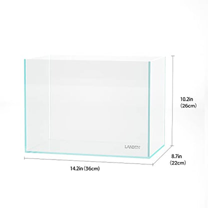 36P Nano Rimless Low-Iron Aquarium, 5 Gal, 14.2x8.7x10.2in | 36x22x26cm; shrimp, nano fish, planted; 5mm glass - size: 05Gal W14.2×D8.7×H10.2 in(36x22x26cm)