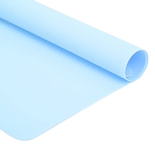 ZJchao Silicone Mats for Crafts, Clay Mat Silicone Baking Washable Flexible Jewelry Casting Sheets Nonskid Desk Saver Pad Countertop Protector for DIY Kitchen, 10.98x9.41x0.04in (Blue) - color: Blue