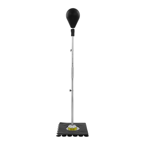Freestanding Speed Bag for Adults & Kids, Adjustable Height 54-63in Boxing Stand with 220lbs Load Capacity, 32 Suction Cups Base, Includes Boxing Gloves - Punching Bag for Home Gym Training, Black