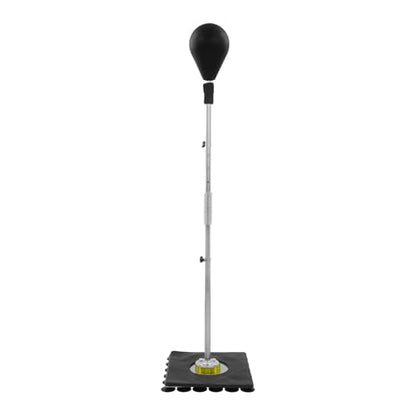 Freestanding Speed Bag for Adults & Kids, Adjustable Height 54-63in Boxing Stand with 220lbs Load Capacity, 32 Suction Cups Base, Includes Boxing Gloves - Punching Bag for Home Gym Training, Black
