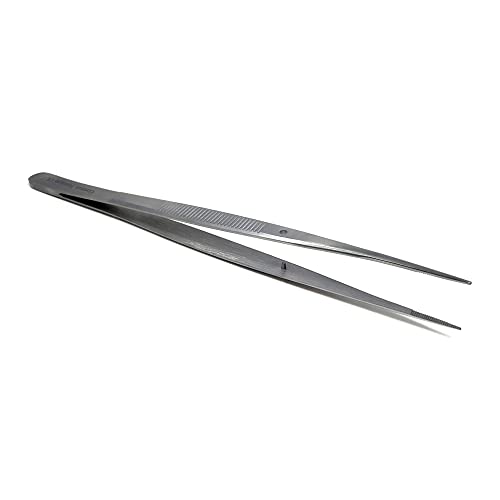 Reptile Feeding Tongs Straight Aquarium Tweezers Anti-Rust Thickened Stainless Steel Forceps, for Terrarium, Fish Tank, Snakes/Lizards/Gecko, Planting By HTI (6" Straight) - size: 6" Straight