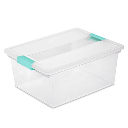 Sterilite Deep Clip Box, Clear Storage Bin with Latching Lid, 4 Pack - size: Deep, style: 4 Pack