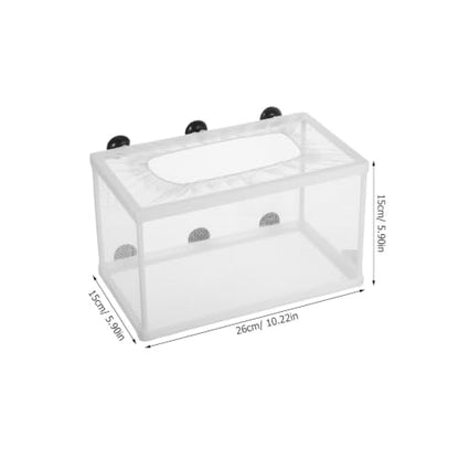 Toyvian Fish Net for Fish Tank Large Aquarium Isolation Box with Suction Cups Net for Hatchery