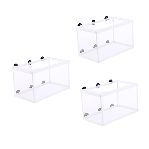 Mikikit 3pcs Fish Isolation Box Cups for Breeding Fish Aquarium Mesh Hatchery Net for Safe Separation