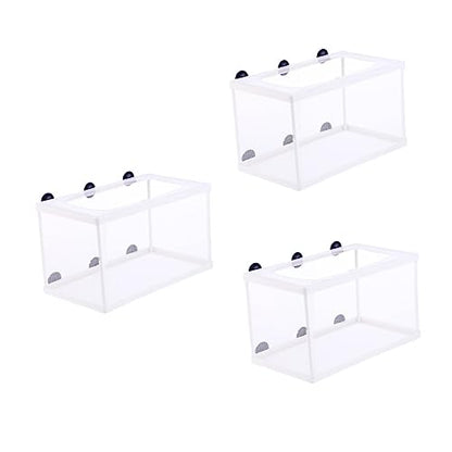 Mikikit 3pcs Fish Isolation Box Cups for Breeding Fish Aquarium Mesh Hatchery Net for Safe Separation