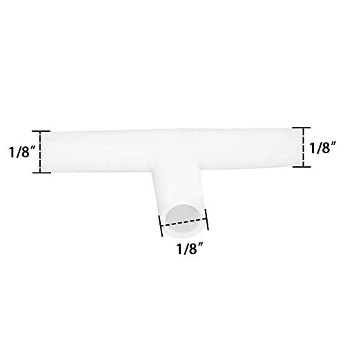 Plastic 1/8" ID Hose Barb Fittings, Equal Barbed Tee Pipe Connectors 3 Way Joint Splicer Mender Union Adapter for Boat Aquarium (Pack of 6) - size: 1/8 Inch