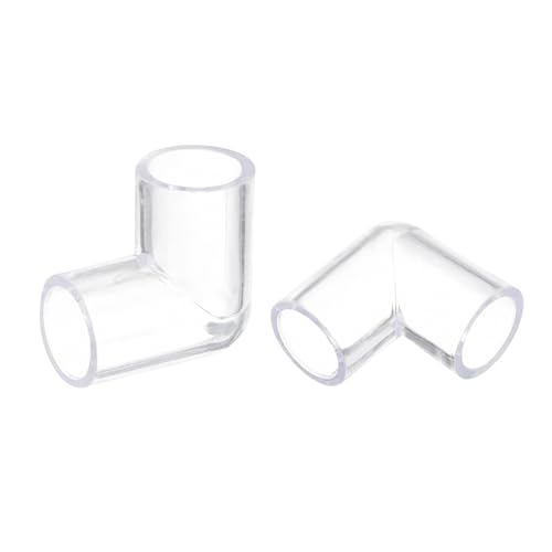 uxcell 5Pcs Clear Elbow Fitting, 16mm/0.63" 2 Way Acrylic Elbow 90 Degree L-Shaped Pipe Fitting Adapter for Connecting Water Pipes